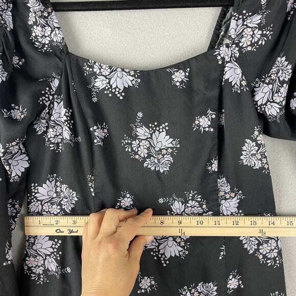 Anthropologie Maeve Hedy Ruffled Midi Dress Womens 6 Floral Slit Smocked Boho - Picture 7 of 16